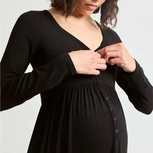 The Softest Rib Nursing Dress. Sz 0. GUC - Picture 2 of 4